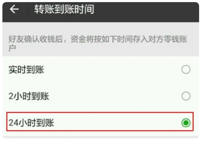 永善苹果手机维修分享iPhone微信转账24小时到账设置方法 